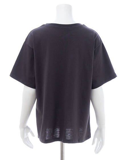 INGNI（イング） 転写箔プリントTシャツ ﾁｬｺｰﾙｸﾞﾚｰ/ｼﾙﾊﾞｰ