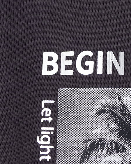 INGNI（イング） 転写箔プリントTシャツ ﾁｬｺｰﾙｸﾞﾚｰ/ｼﾙﾊﾞｰ