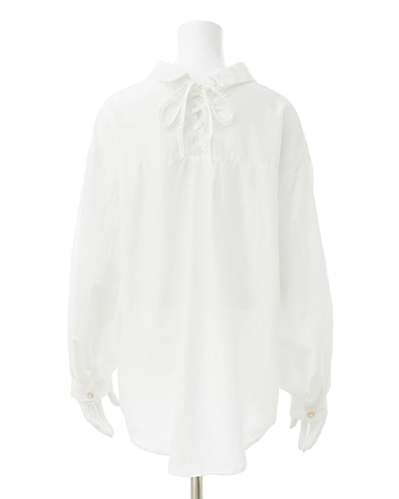 INGNI(イング) バックレースアップいろいろボタン裾タックシャツ オフホワイト