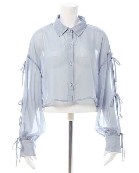 INGNI(イング) ラメシアーショート/シャツ ブルー