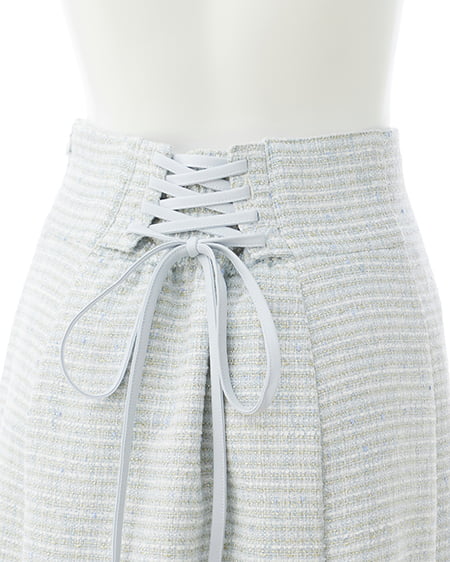 INGNI(イング) バックレースアップツイードマーメイドスカート/B サックス/ツイード