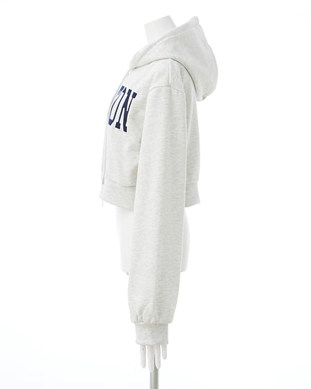 INGNI(イング) 貼付カレッジZIPショートパーカー オートミール