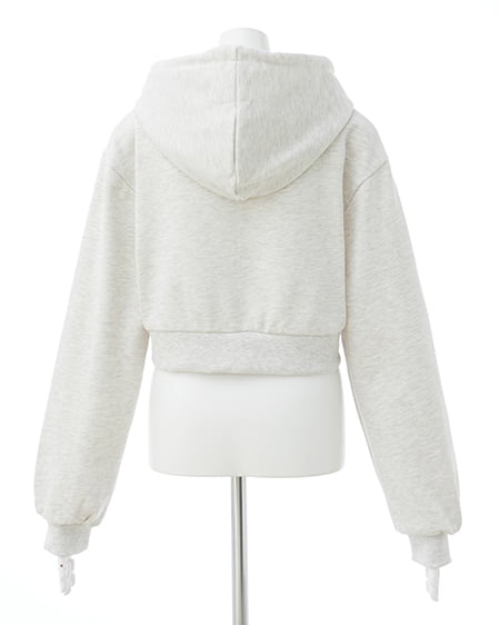 INGNI(イング) 貼付カレッジZIPショートパーカー オートミール