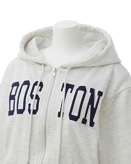 INGNI(イング) 貼付カレッジZIPショートパーカー オートミール