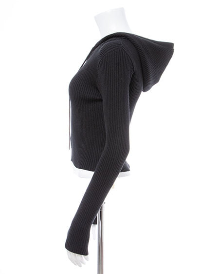 INGNI(イング) プレーディングジップニットパーカー クロ