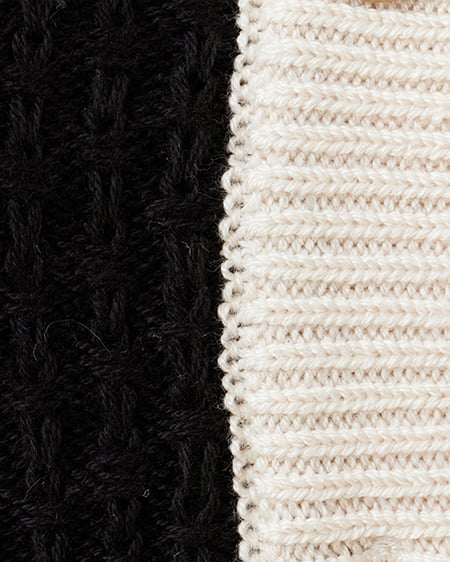 INGNI(イング) 配色ツイードニットカーディガン クロ/オフホワイト