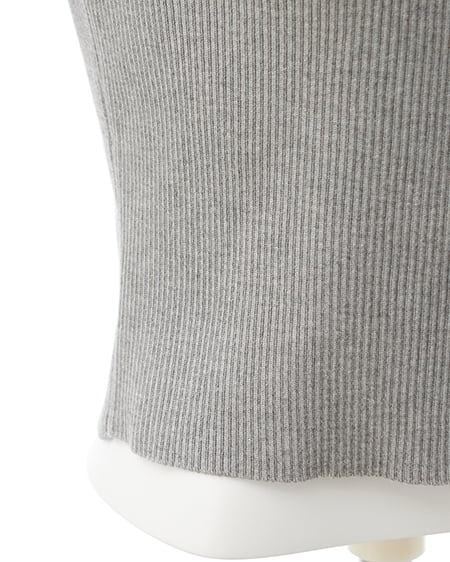 INGNI（イング） 襟付フロントロゴ刺繍半袖ジップニットカーディガン ｸﾞﾚｰ/ｸﾛ
