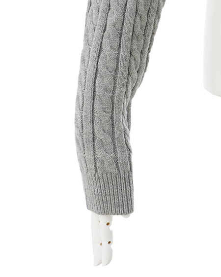 INGNI(イング) シャツ襟付ケーブルニット グレー/ブルー