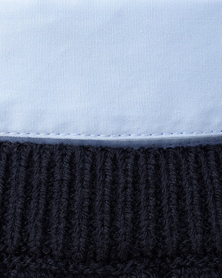 INGNI(イング) シャツ襟付ケーブルニット コン/ブルー