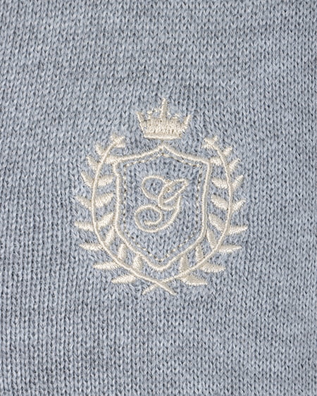 INGNI(イング) 胸エンブレム刺繍スキッパーチュニックニット グレー