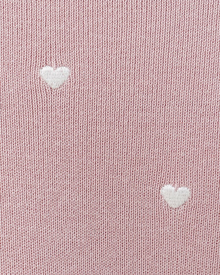 INGNI（イング） クルーネックハート刺繍ニット ﾋﾟﾝｸ/ｵﾌﾎﾜｲﾄ