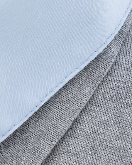 INGNI（イング） ダブルカラー胸刺繍半袖ポロニット ｸﾞﾚｰ/ﾌﾞﾙｰ
