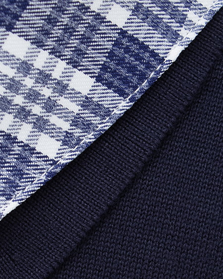 INGNI（イング） ダブルカラー胸刺繍半袖ポロニット ｺﾝ/ﾁｪｯｸ
