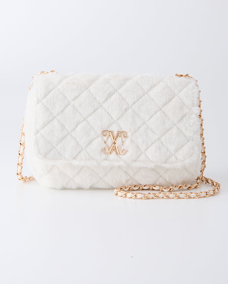 INGNI(イング) フェイクファーキルティングショルダーバッグ オフホワイト