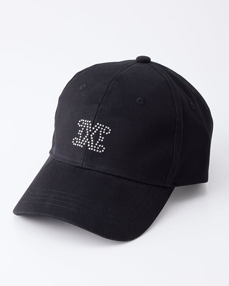 INGNI(イング) ラインストーンロゴキャップ クロ