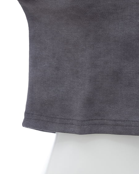 INGNI（イング） ムラ染めメタルロゴロングTシャツ ｸﾞﾚｰ