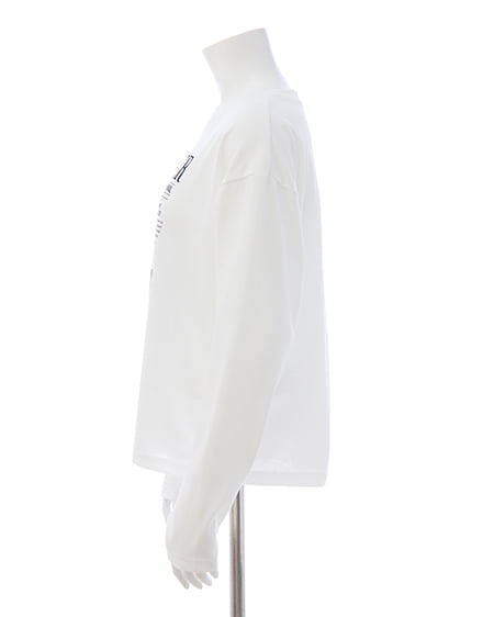 INGNI（イング） ニュースペーパープリントロングTシャツ ｵﾌﾎﾜｲﾄ