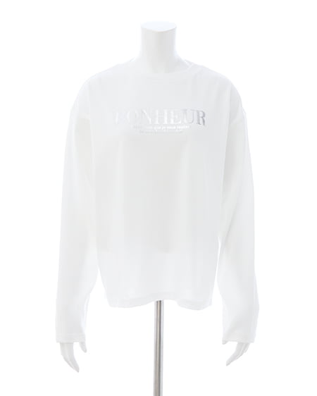 INGNI（イング） 箔プリントロゴロングTシャツ ｵﾌﾎﾜｲﾄ/ｼﾙﾊﾞｰ
