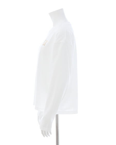 INGNI（イング） 箔プリントロゴロングTシャツ ｵﾌﾎﾜｲﾄ/ｺﾞｰﾙﾄﾞ