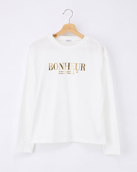 箔プリントロゴロングTシャツ