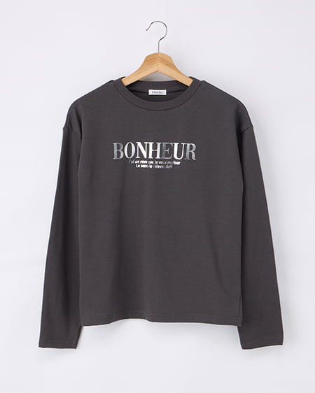 箔プリントロゴロングTシャツ