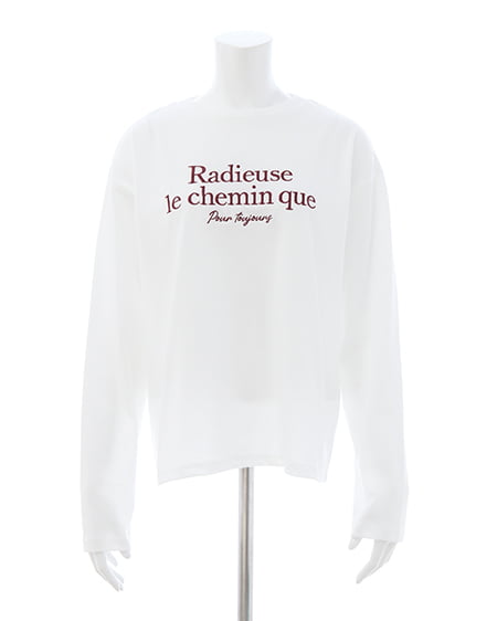 INGNI（イング） シンプルロゴロングTシャツ ｵﾌﾎﾜｲﾄ/ﾎﾞﾙﾄﾞｰ