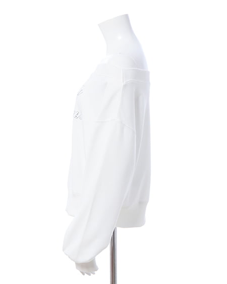 INGNI（イング） ラインストーンロゴオフショルスウェットトップス ｵﾌﾎﾜｲﾄ