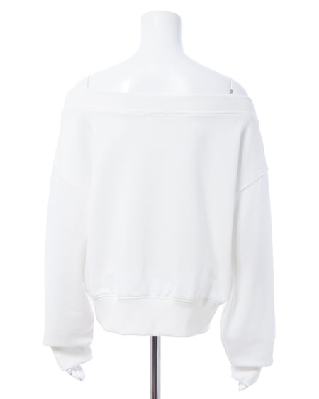 INGNI（イング） ラインストーンロゴオフショルスウェットトップス ｵﾌﾎﾜｲﾄ