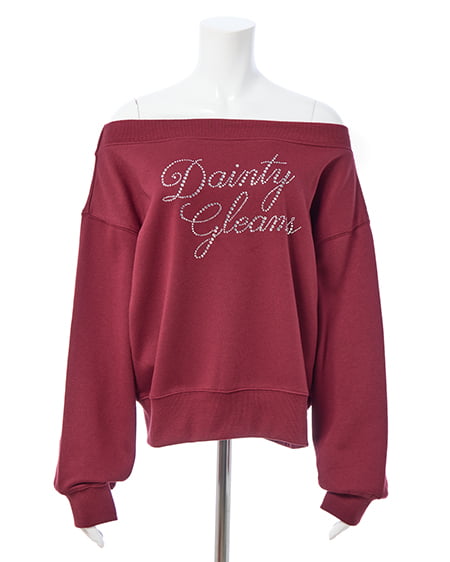 INGNI（イング） ラインストーンロゴオフショルスウェットトップス ﾎﾞﾙﾄﾞｰ