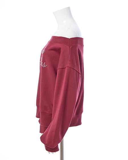 INGNI（イング） ラインストーンロゴオフショルスウェットトップス ﾎﾞﾙﾄﾞｰ