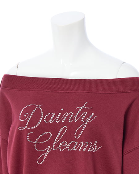 INGNI（イング） ラインストーンロゴオフショルスウェットトップス ﾎﾞﾙﾄﾞｰ