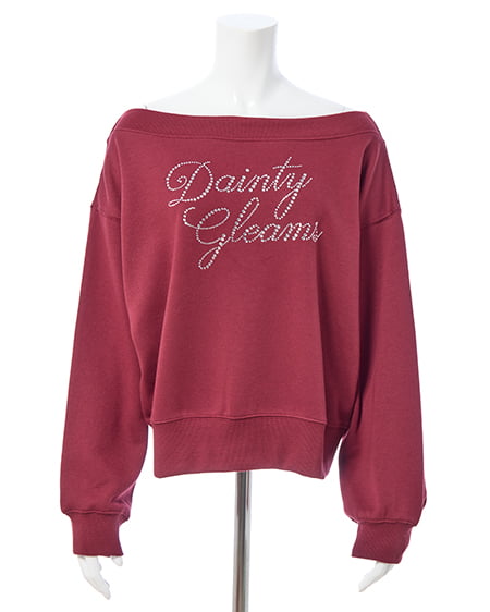 INGNI（イング） ラインストーンロゴオフショルスウェットトップス ﾎﾞﾙﾄﾞｰ