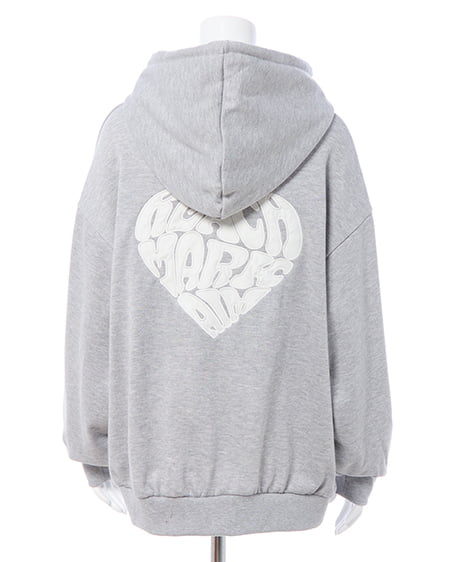 INGNI(イング) バック貼付ハートロゴスウェットチュニックパーカー グレー