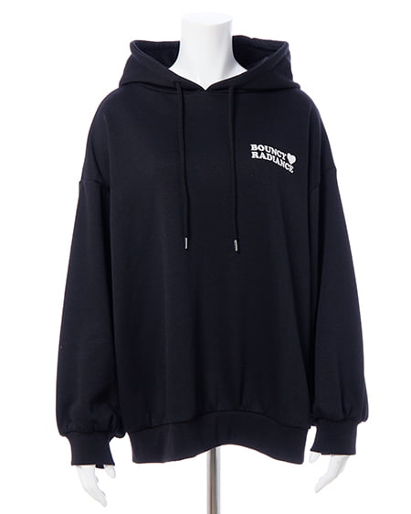 INGNI(イング) バック貼付ハートロゴスウェットチュニックパーカー クロ