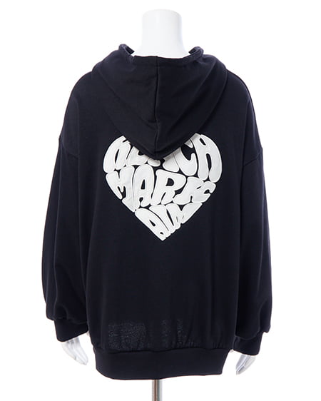 INGNI(イング) バック貼付ハートロゴスウェットチュニックパーカー クロ