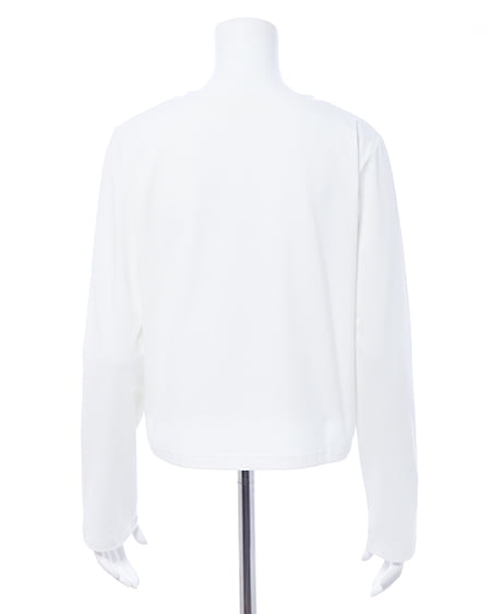 INGNI（イング） ラインストーンクロスロングTシャツ ｵﾌﾎﾜｲﾄ