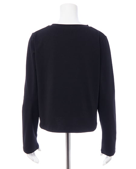 INGNI（イング） ラインストーンクロスロングTシャツ ｸﾛ