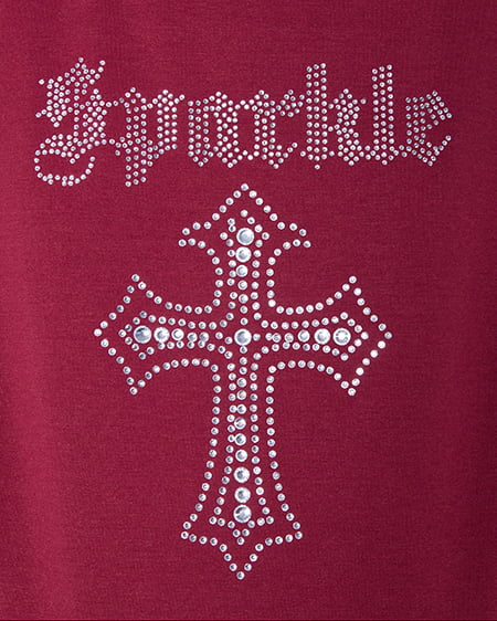 INGNI（イング） ラインストーンクロスロングTシャツ ﾎﾞﾙﾄﾞｰ