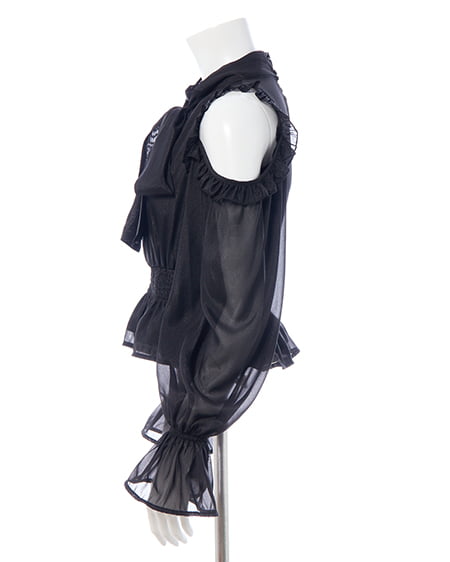 INGNI(イング) 2Wayリボン肩あきブラウス クロ