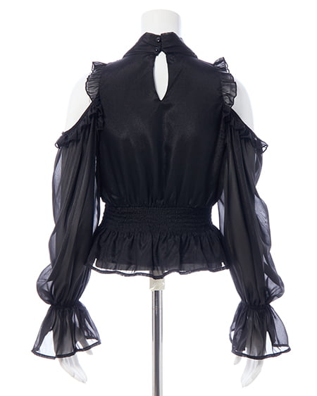 INGNI(イング) 2Wayリボン肩あきブラウス クロ