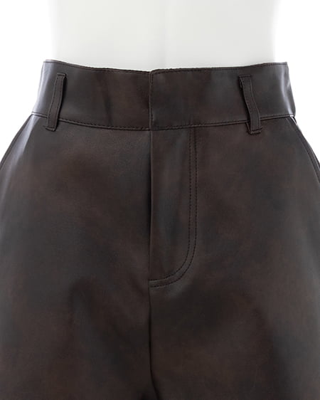 INGNI（イング） フェイクレザーショートパンツ ﾌﾞﾗｳﾝ