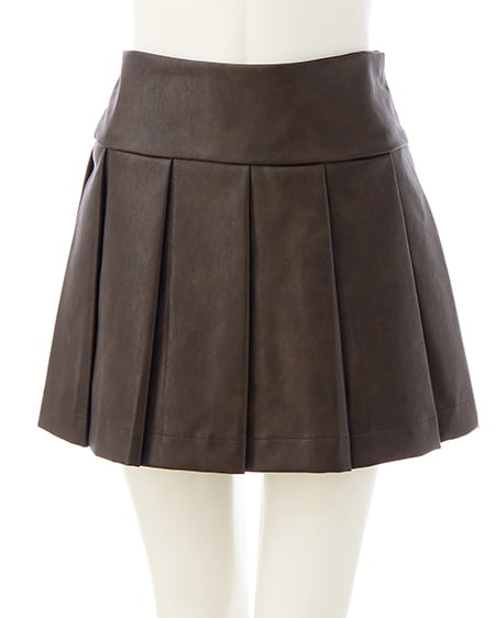 INGNI(イング) フェイクレザープリーツスカパン ブラウン