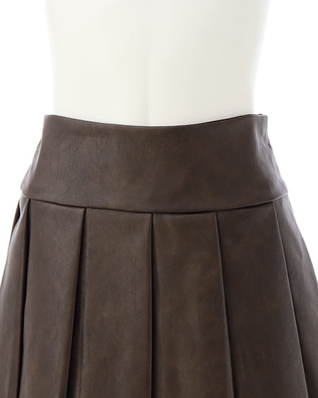 INGNI(イング) フェイクレザープリーツスカパン ブラウン