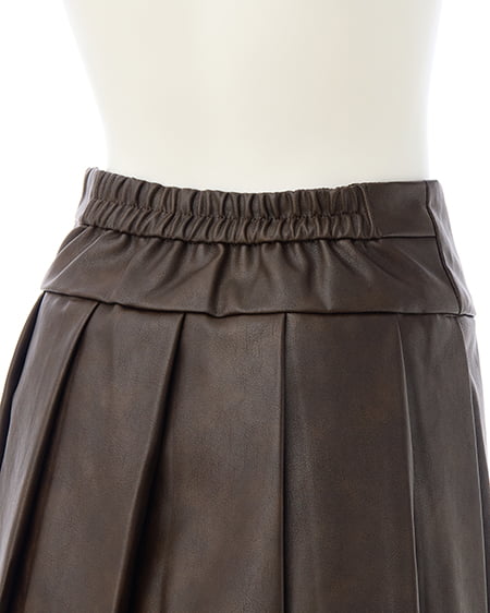 INGNI(イング) フェイクレザープリーツスカパン ブラウン