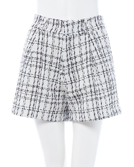 INGNI(イング) ツイードショートパンツ(セットアップ対応) オフクロ/ツイード