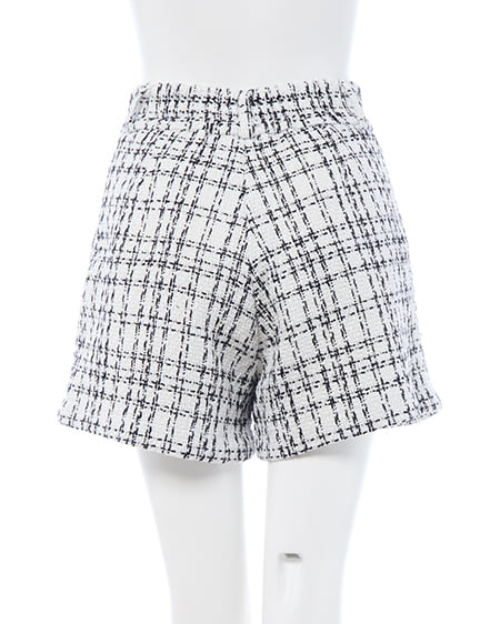 INGNI(イング) ツイードショートパンツ(セットアップ対応) オフクロ/ツイード