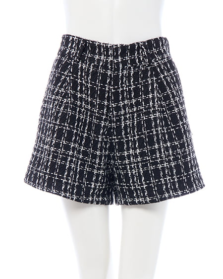 INGNI（イング） ツイードショートパンツ(セットアップ対応) ｸﾛｵﾌ/ﾂｲｰﾄﾞ