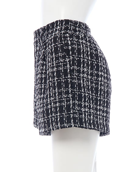 INGNI（イング） ツイードショートパンツ(セットアップ対応) ｸﾛｵﾌ/ﾂｲｰﾄﾞ