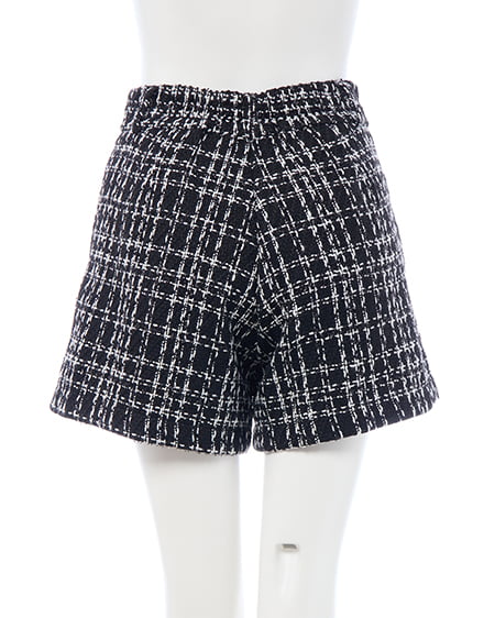 INGNI（イング） ツイードショートパンツ(セットアップ対応) ｸﾛｵﾌ/ﾂｲｰﾄﾞ