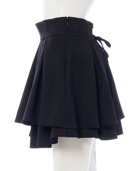 INGNI（イング） バックレースアップタックフレアスカート ｸﾛ